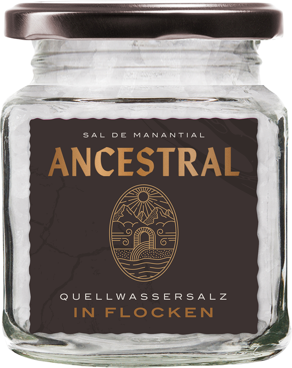 Ancestral Sal de Manantial en Escamas im Glas