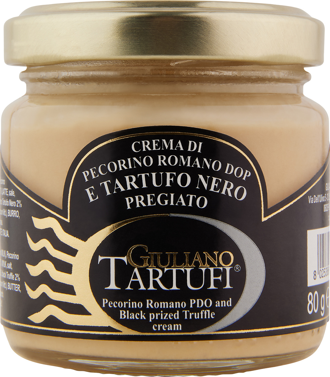 Crema con Pecorino Romano DOP e tartufo nero